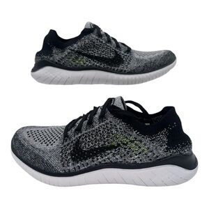 2018 Nike Free RN Flyknit White Black 942839-101 Mens Size 9 Women Size 10.5 New
